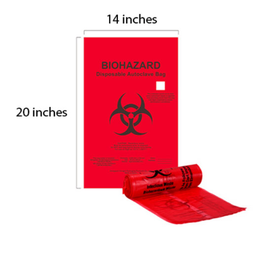 14x20 BIOHAZARD BAGS (2-3 GALLONS) 500pcs