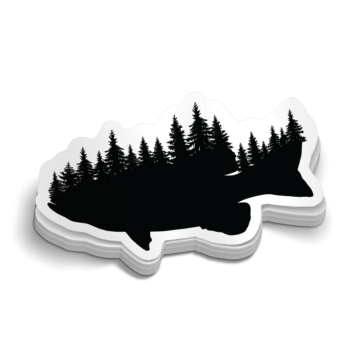 Bass Landscape Hard Hat Decal