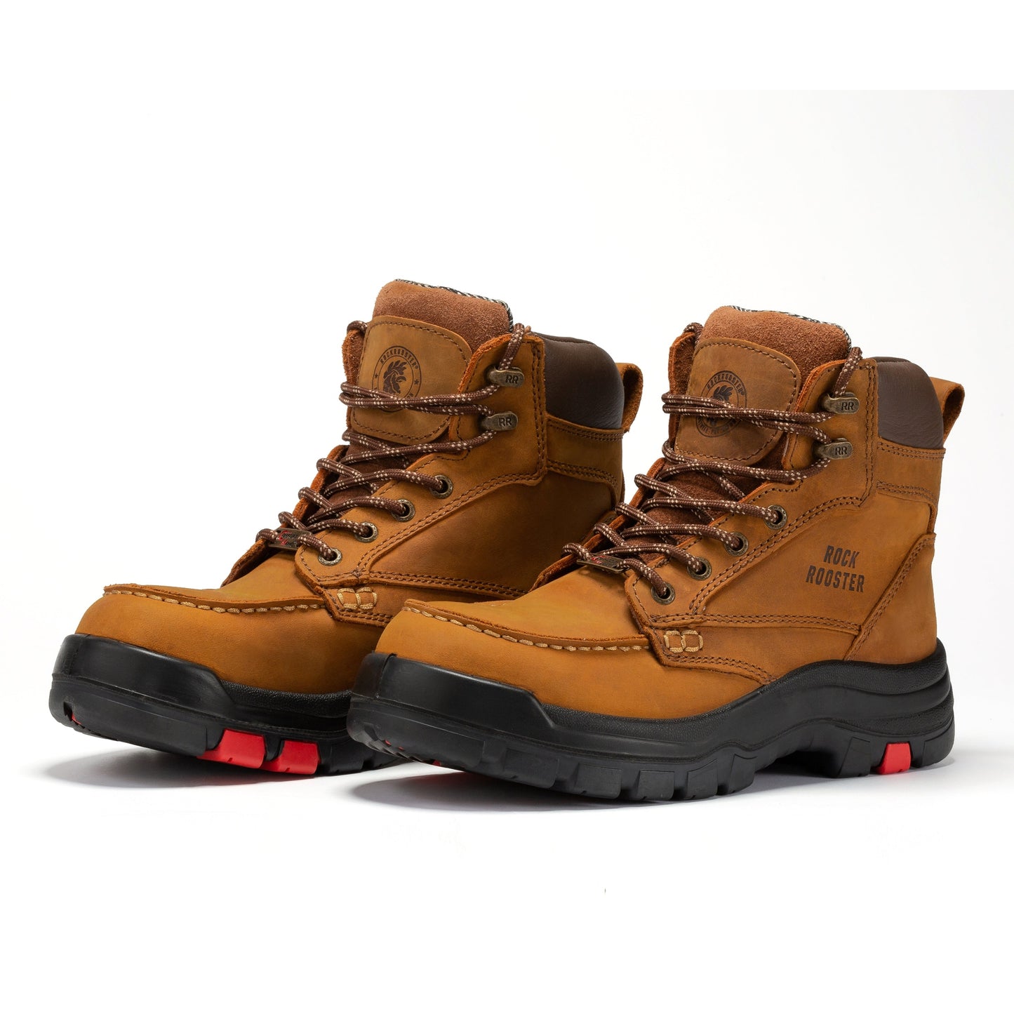 ROCKROOSTER Zumbro 6 inch Wide Steel Toe, Rubber Outsole, EH Protection,, ASTM 2413, Work Boots AK370