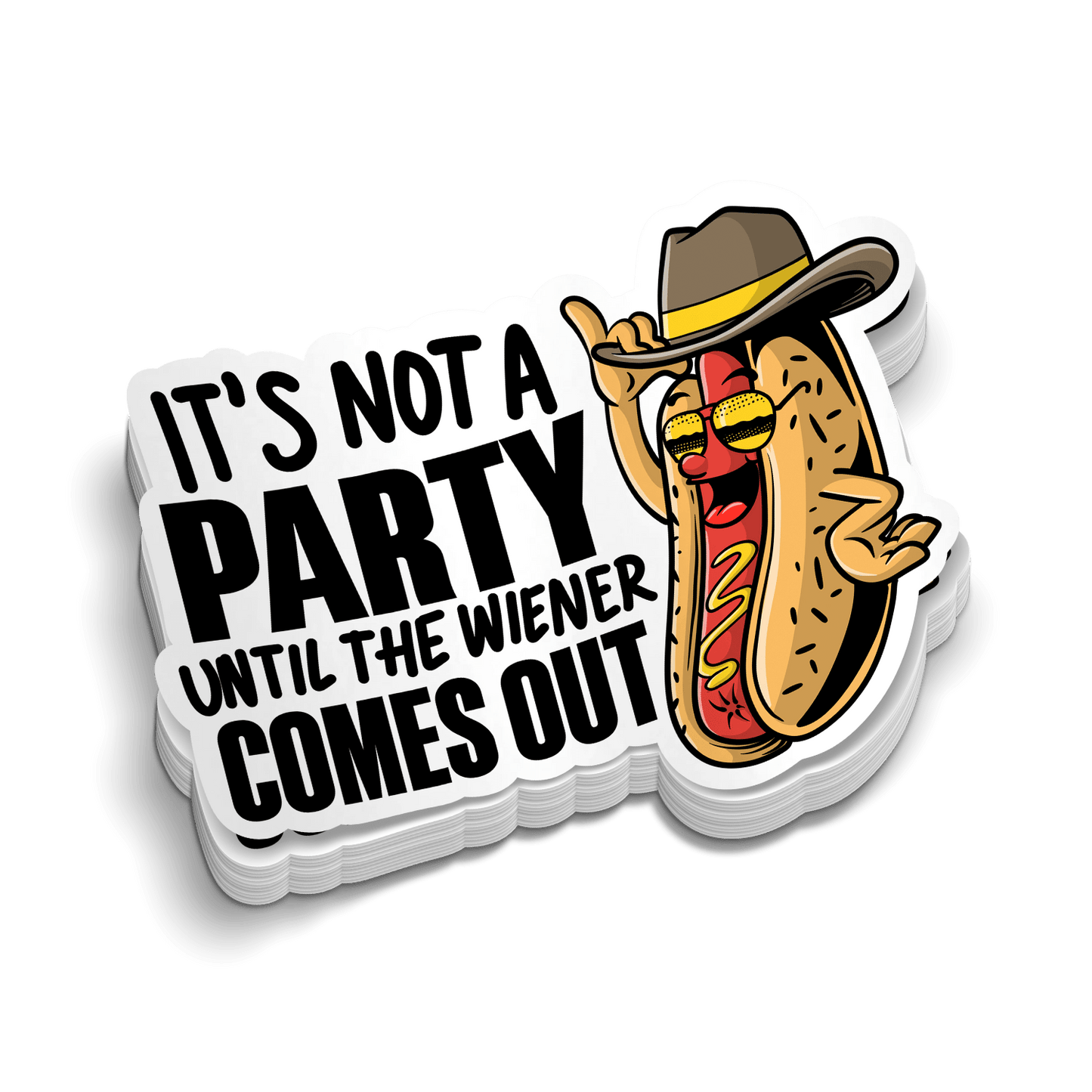 Not Party Weiner - Hard Hat Decal