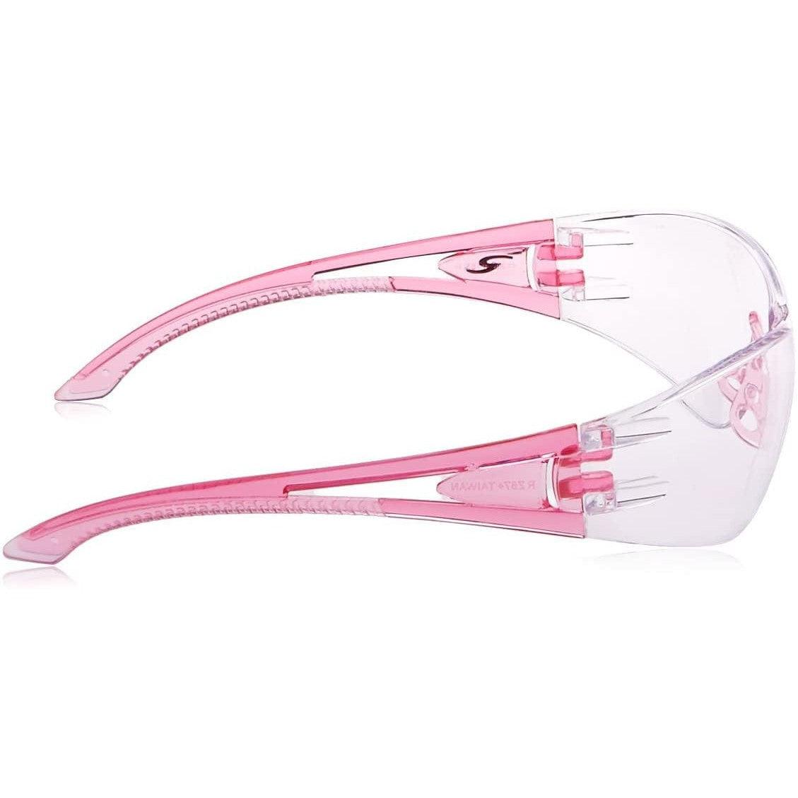 Radians Optima Safety Glasses with Pink Frame and Clear Lens