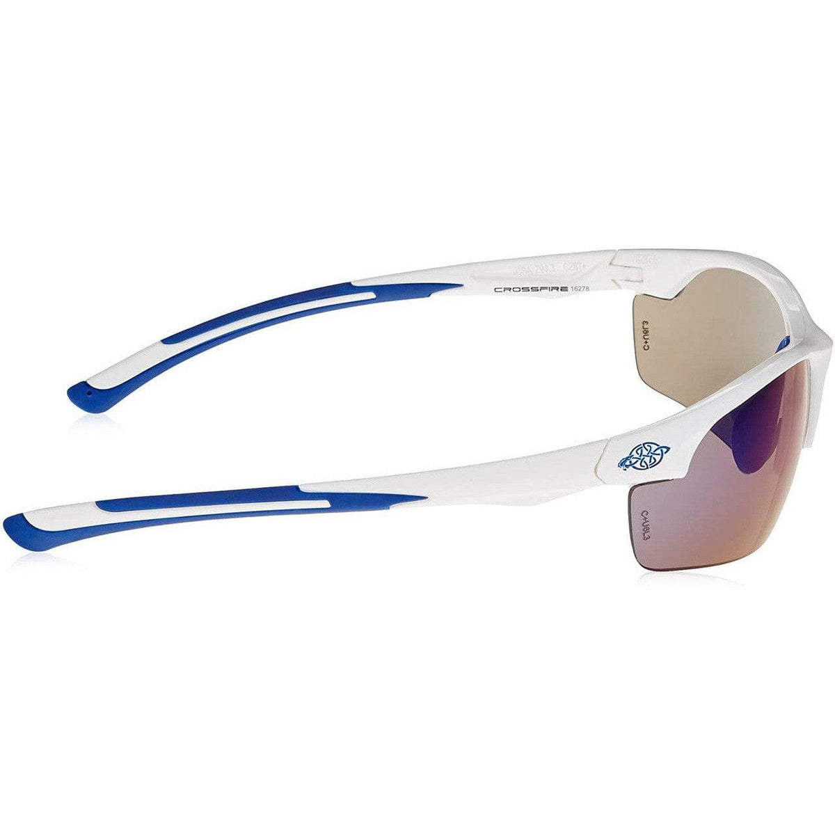 Crossfire AR3 Safety Glasses White Frame with Blue Mirror Lenses