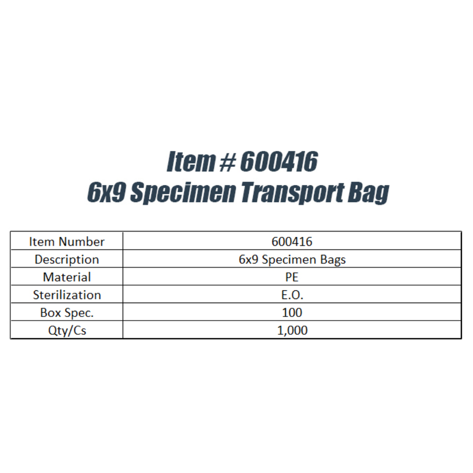 6x9 Specimen Transport Bags