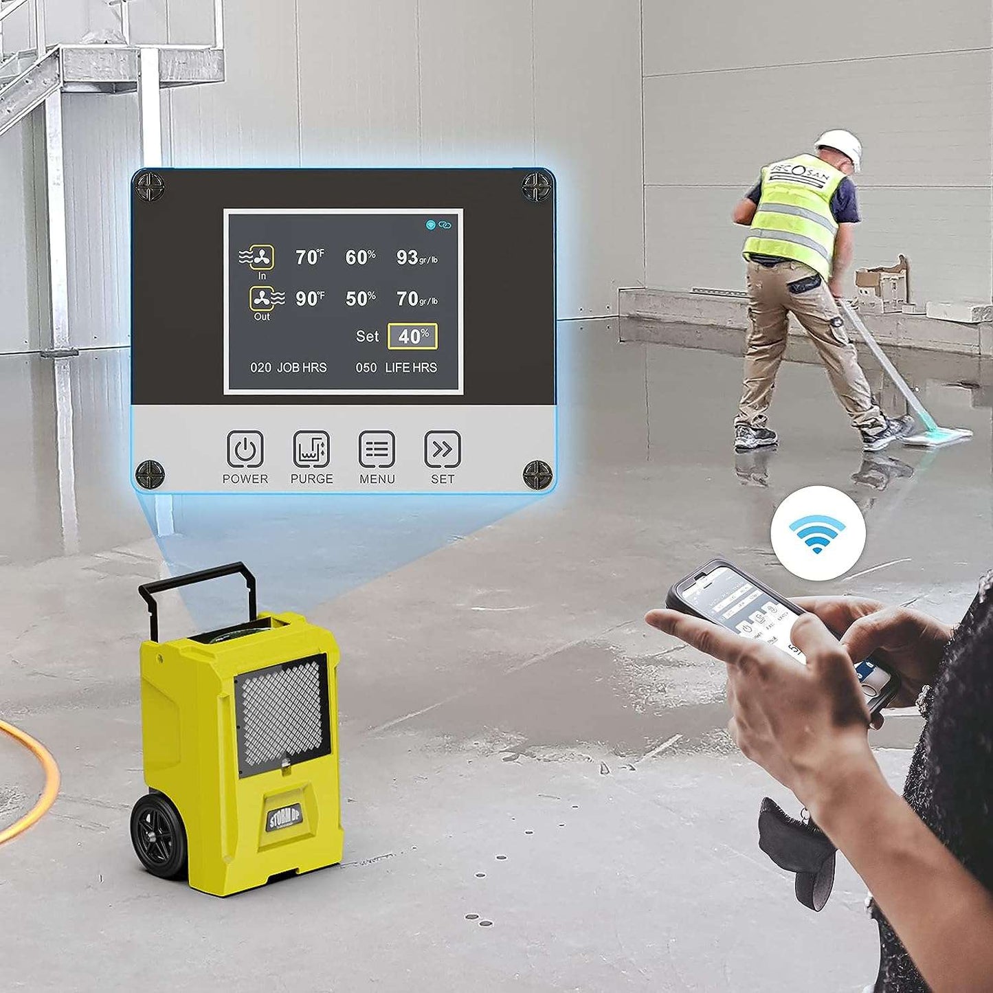 AlorAir Storm DP Single-Voltage | APP Control 110 PPD Commercial Dehumidifier
