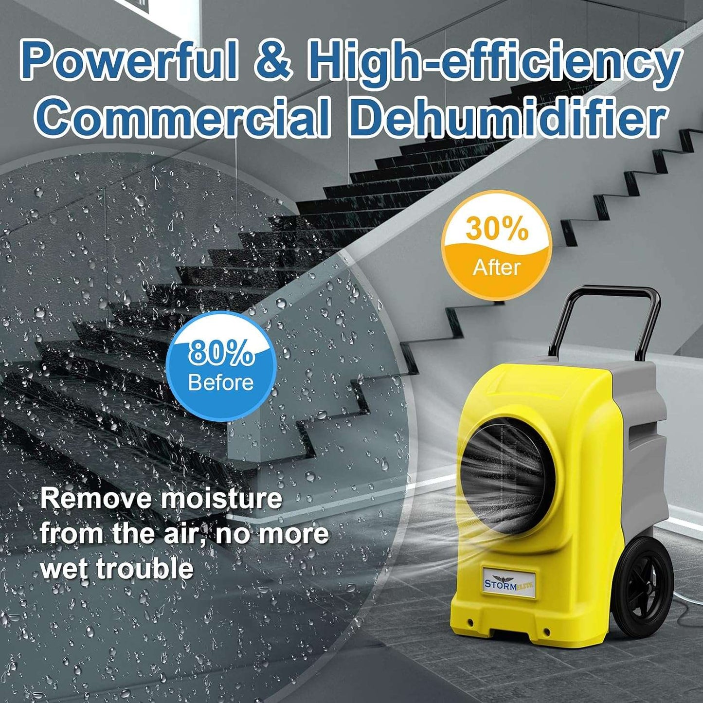 AlorAir Storm Elite 270 PPD Commercial Portable LGR Dehumidifier with APP Control