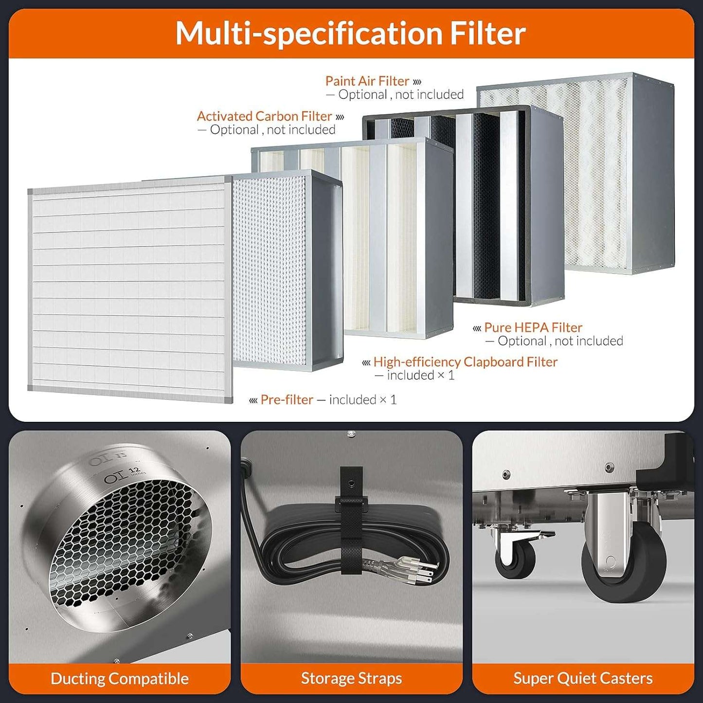 AlorAir PuriSystems HEPA Pro UVIG – Advanced Industrial Air Scrubber with UV-C & HEPA Filtration