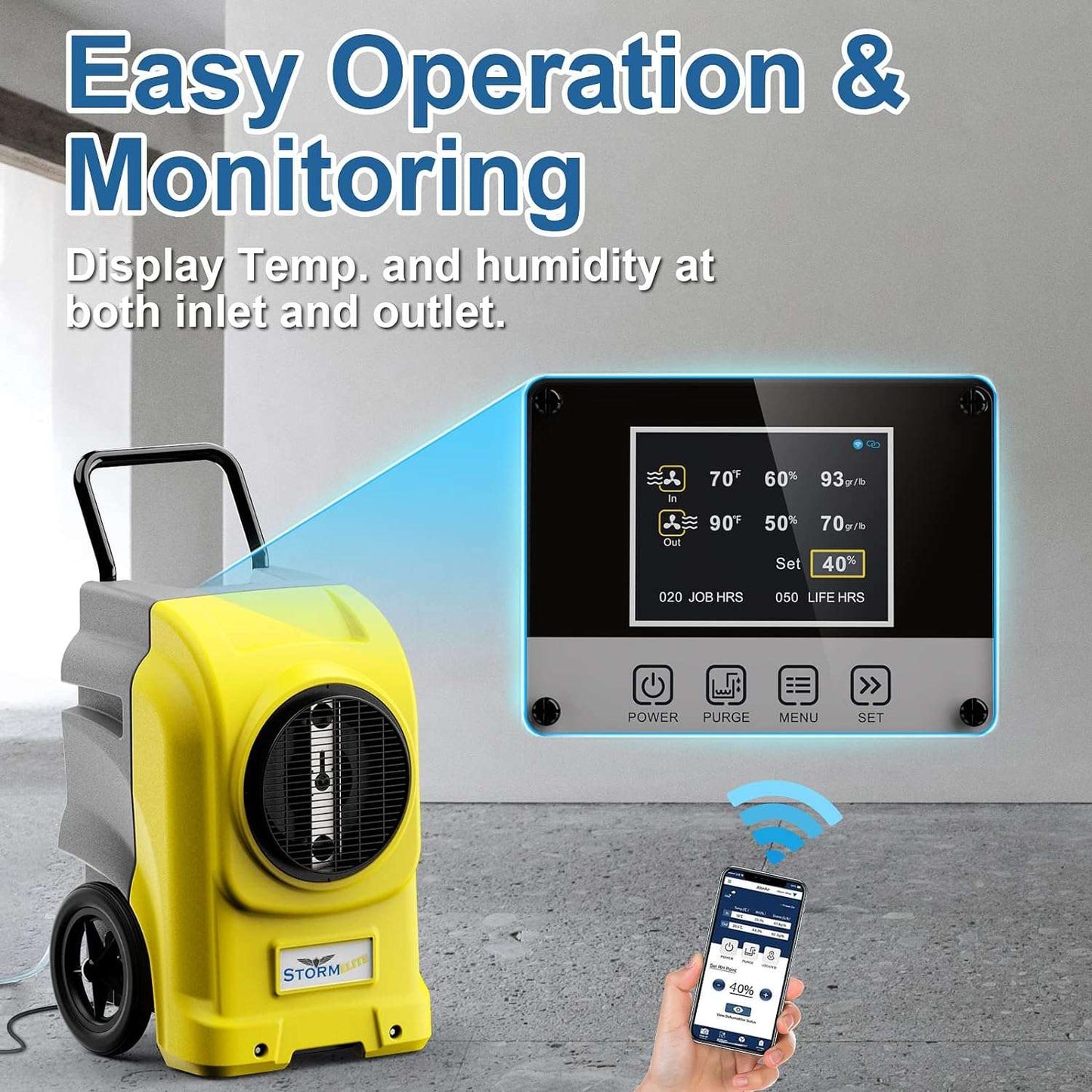 AlorAir Storm Elite 270 PPD Commercial Portable LGR Dehumidifier with APP Control