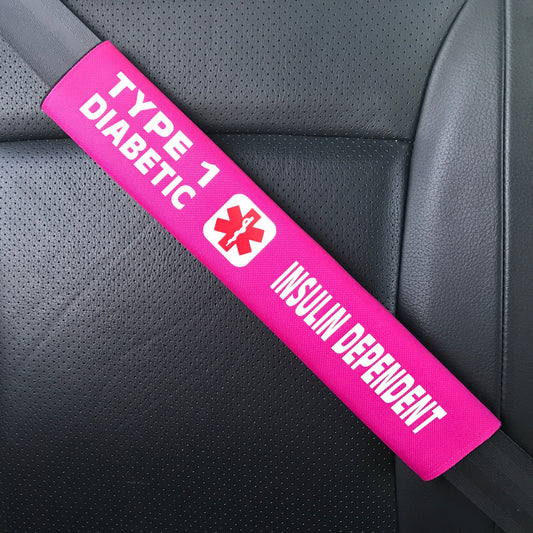 Type 1 Diabetic / Insulin Dependent Medical Alert Seat Belt Cover