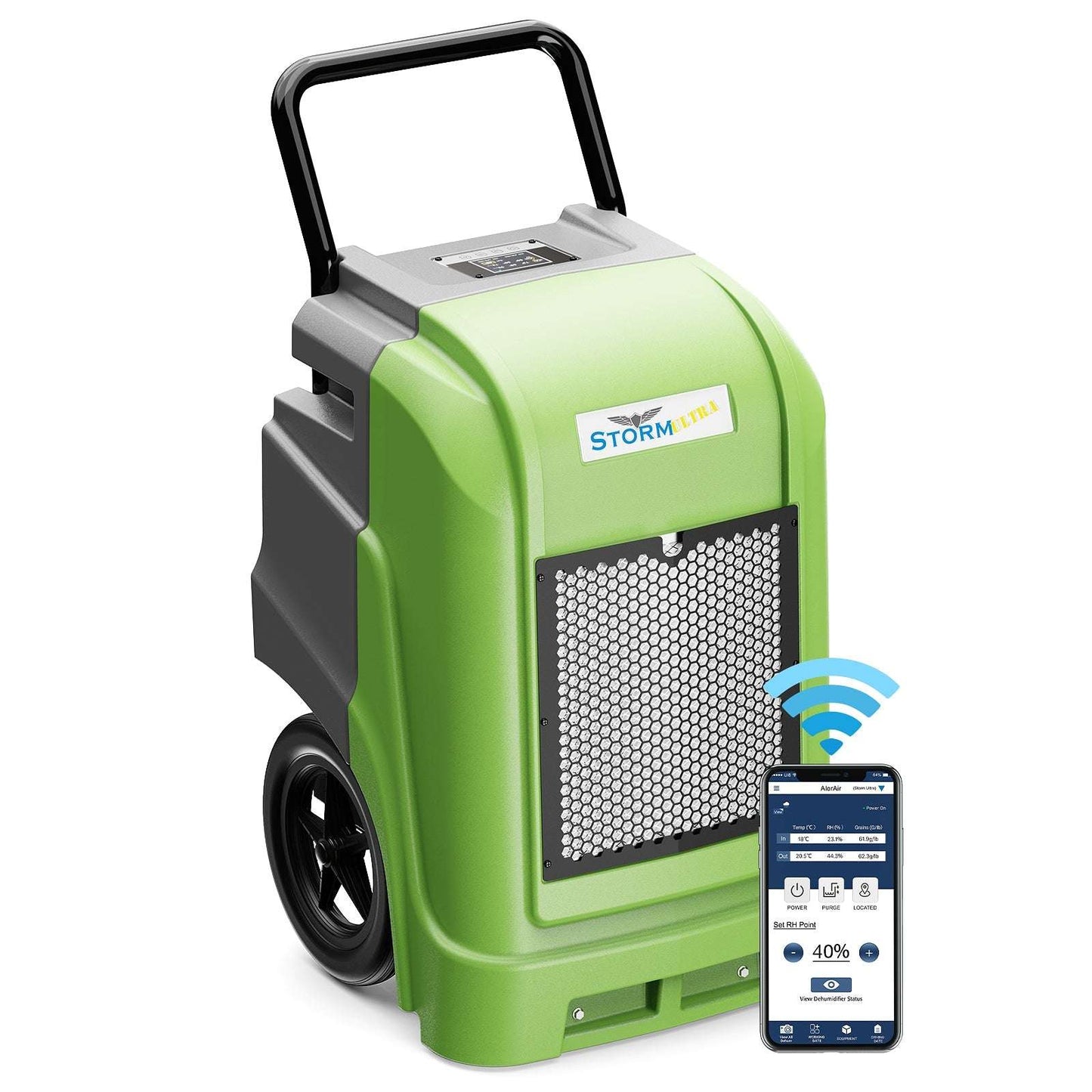AlorAir Storm Ultra 190 PPD Commercial Portable LGR Dehumidifier with APP Control