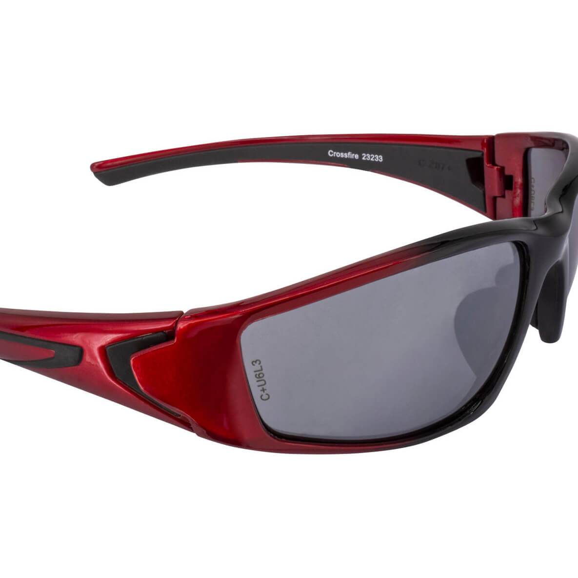 Crossfire RPG safety Glasses Red with Silver Mirror Lenses