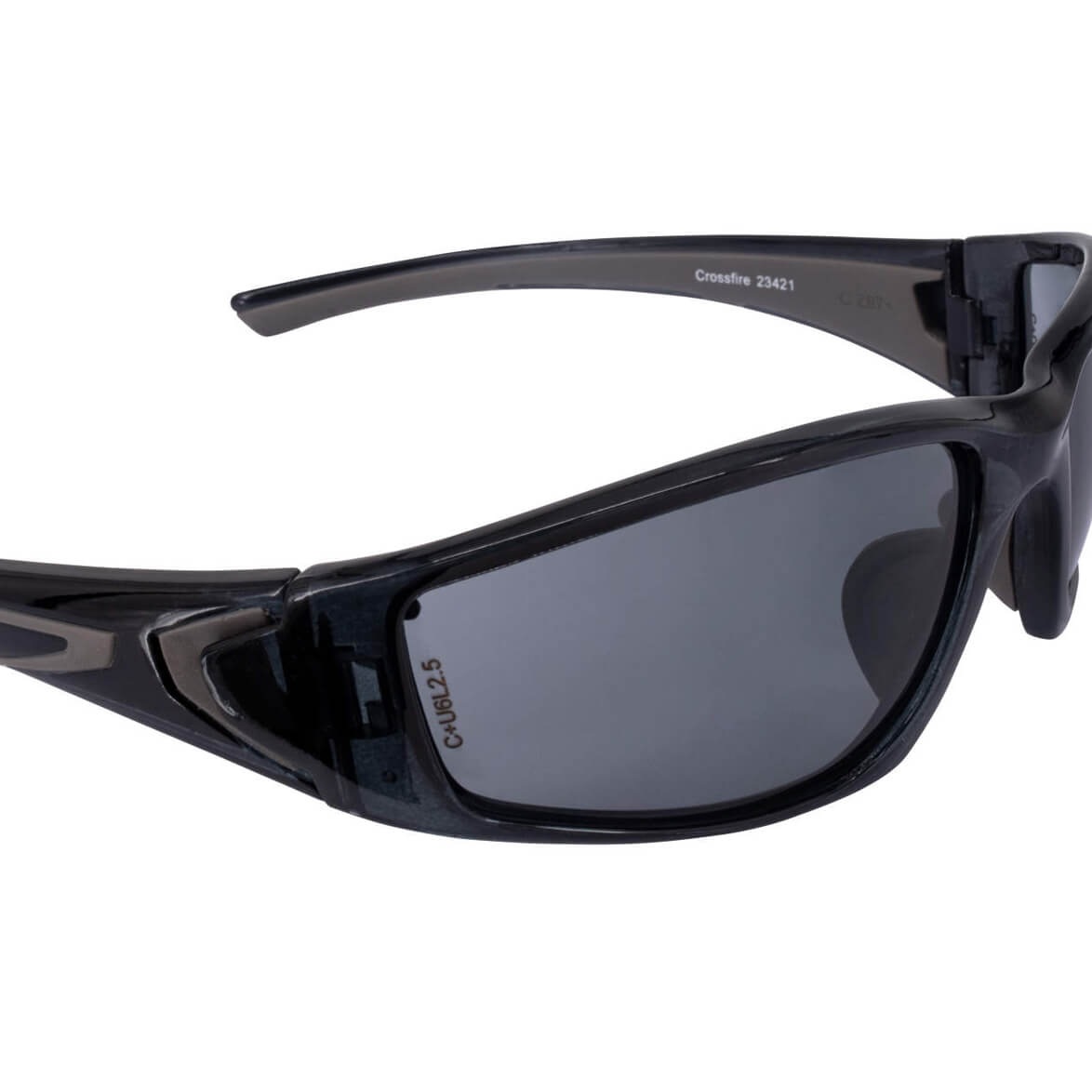 Crossfire RPG Safety Glasses Black with Smoke Lenses