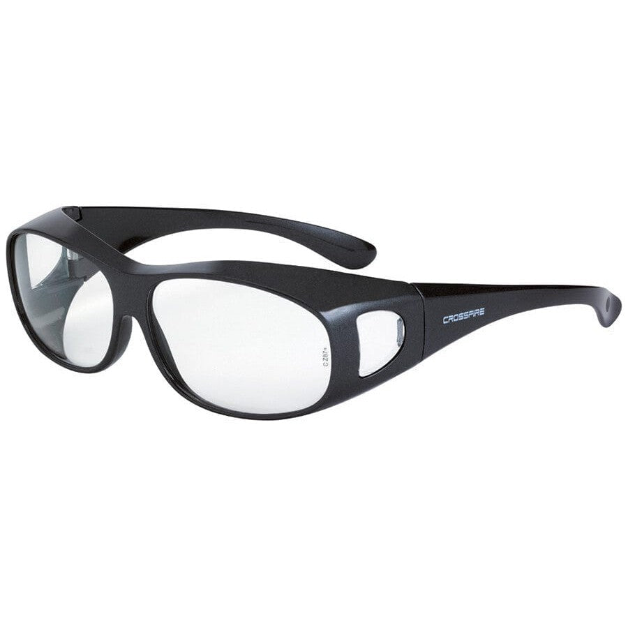 Crossfire OG3 OTG Safety Glasses Pearl Gray Frame with Large Clear Lenses