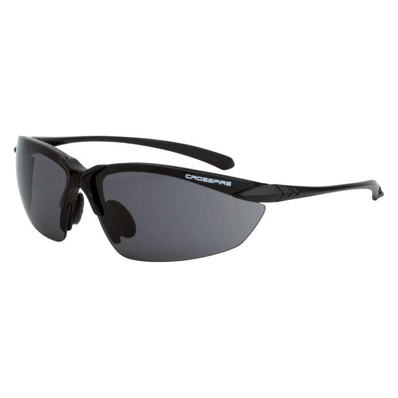 Crossfire Sniper Safety Glasses Black with Smoke Lenses