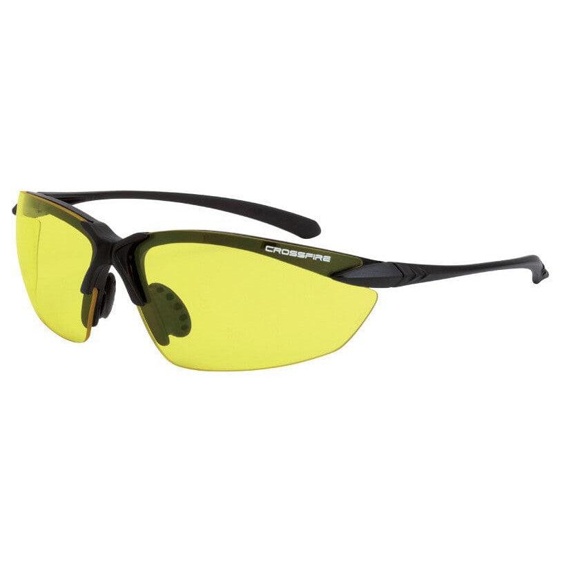 Crossfire Sniper Safety Glasses Black with Yellow Lenses