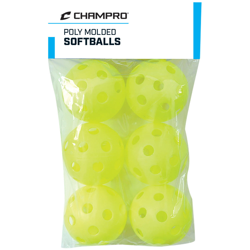 12" Poly Balls-6 Pk Optic Yellow