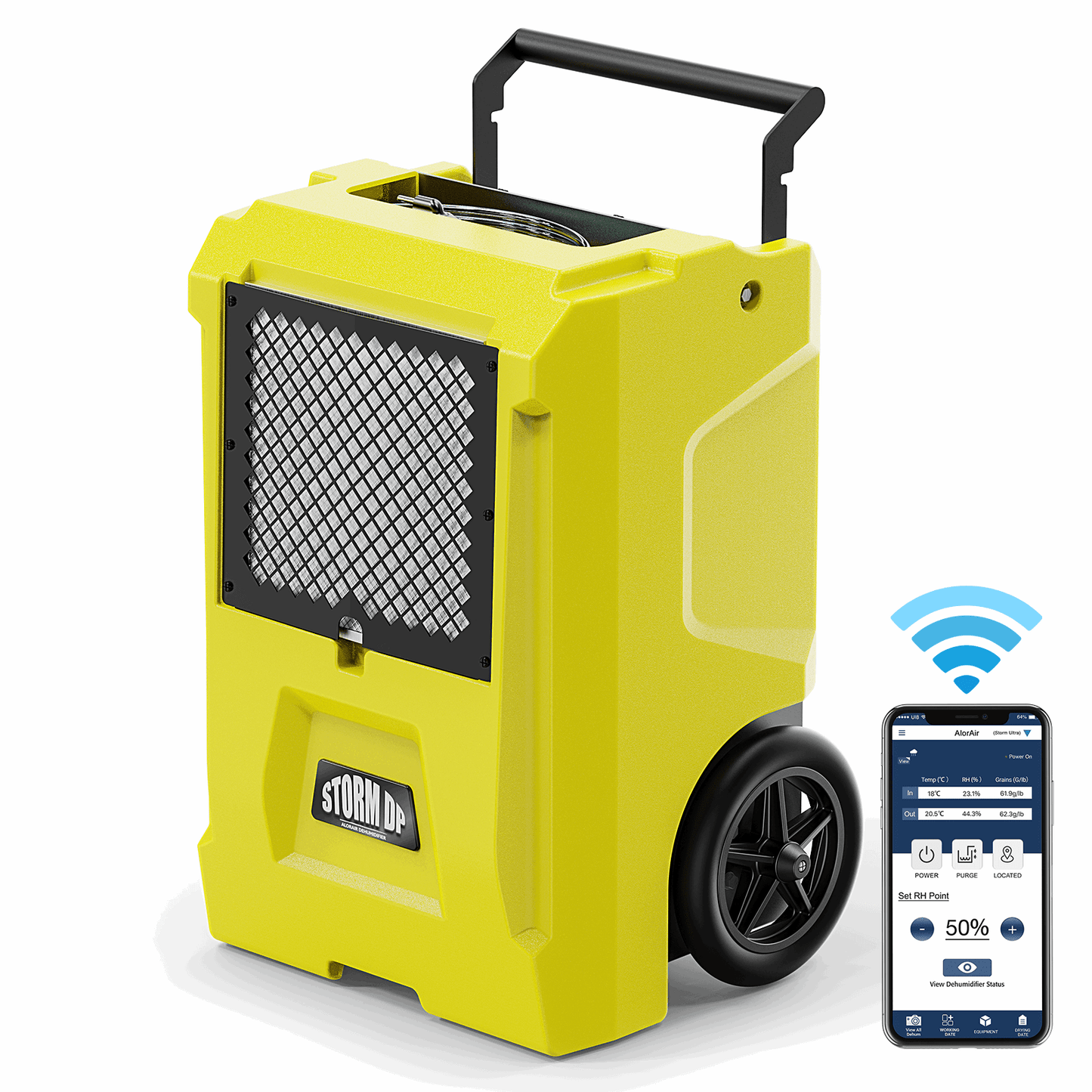 AlorAir Storm DP Single-Voltage | APP Control 110 PPD Commercial Dehumidifier