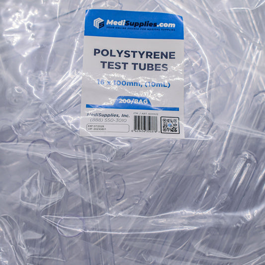 Polystyrene Clear Test Tube 16x100mm 10mL