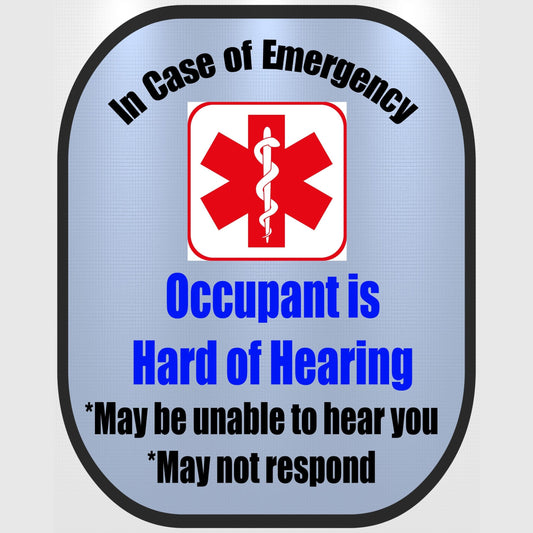 Hard of Hearing Decal Medical Alert Safety Sticker