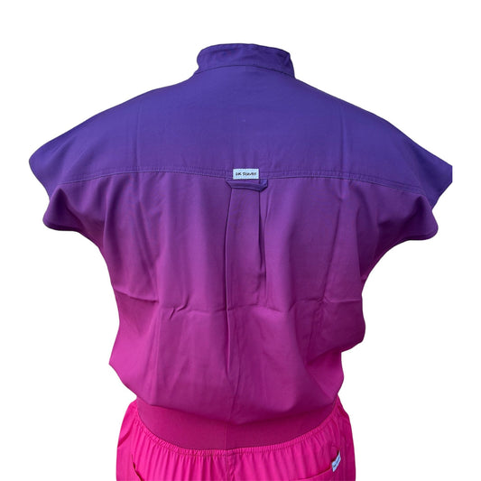 DK Gradient Zipper Scrub Top (Purple/Pink)