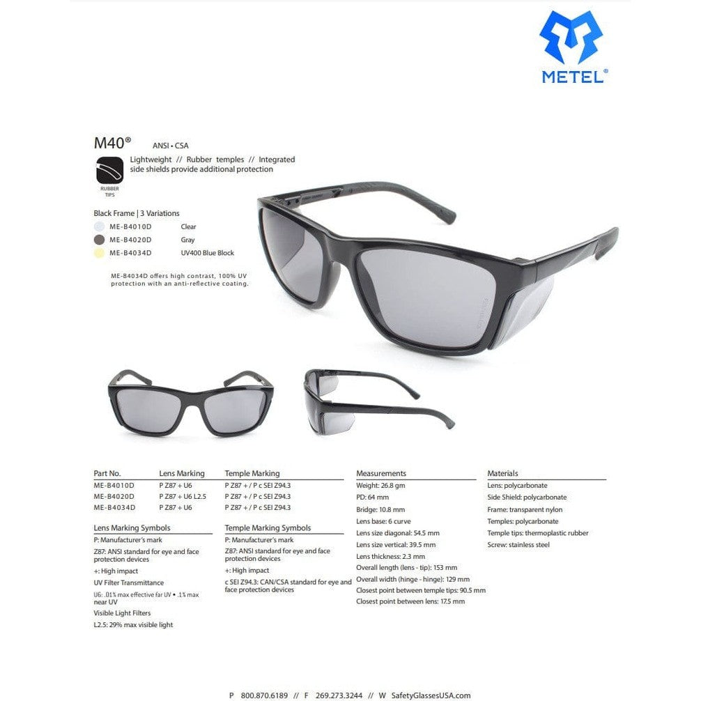 METEL M40 Retro Safety Glasses