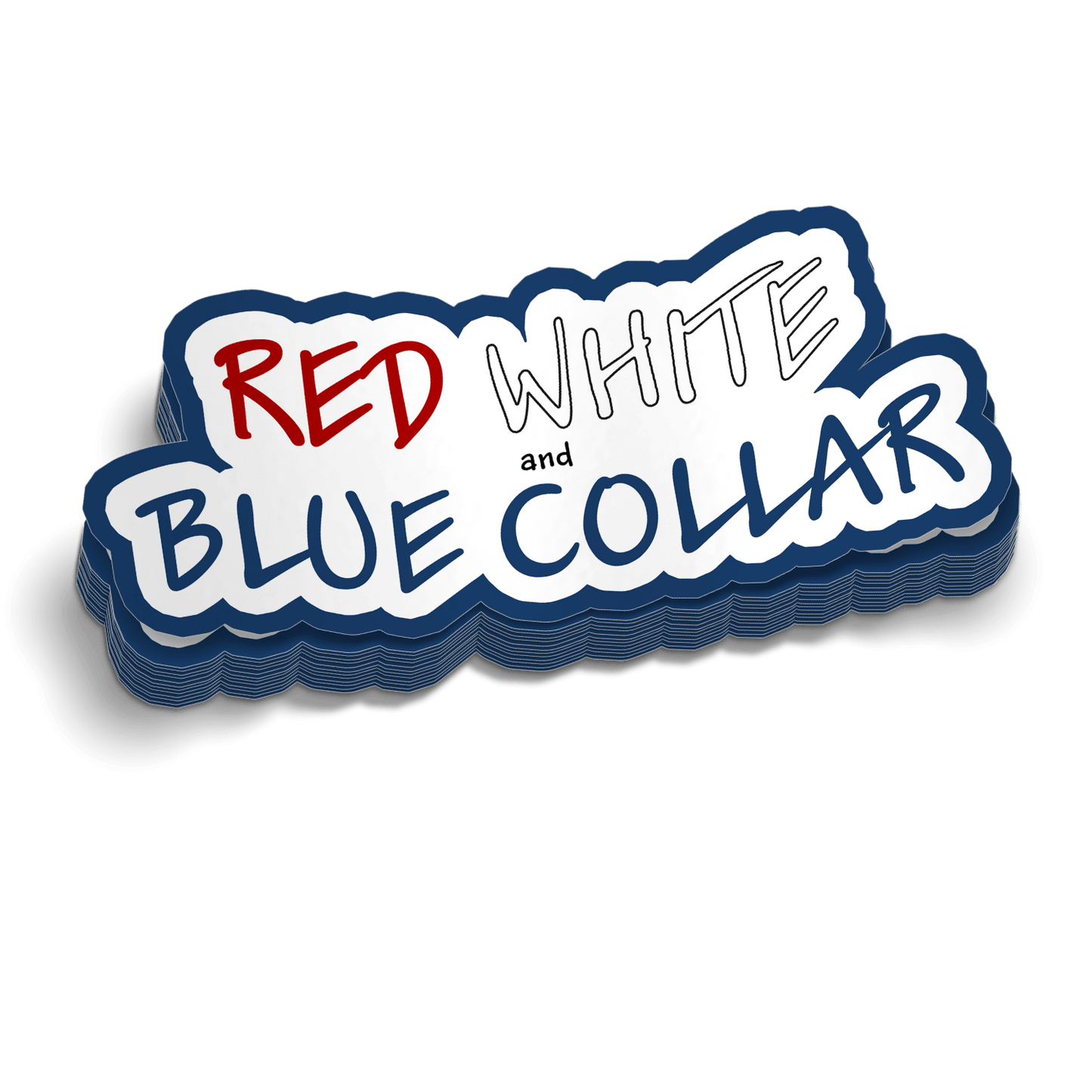 Red White & Blue Collar - Hard Hat Decal