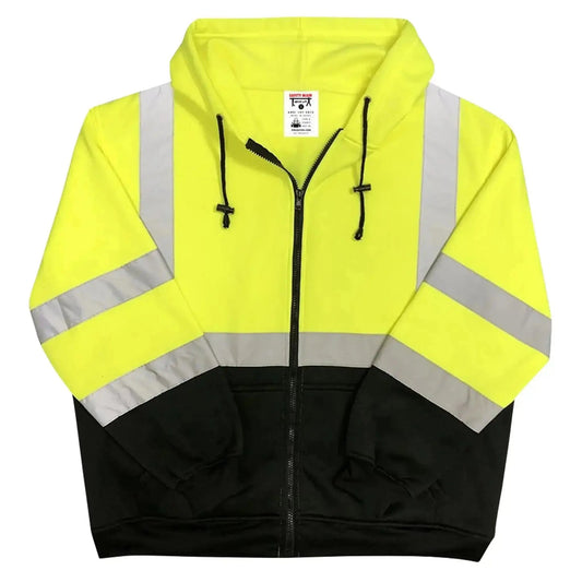 Safety Main 05LWJYB Lightweight Jacket, Class 3, Hi-Vis Yellow with Black Bottom, Pack of 3