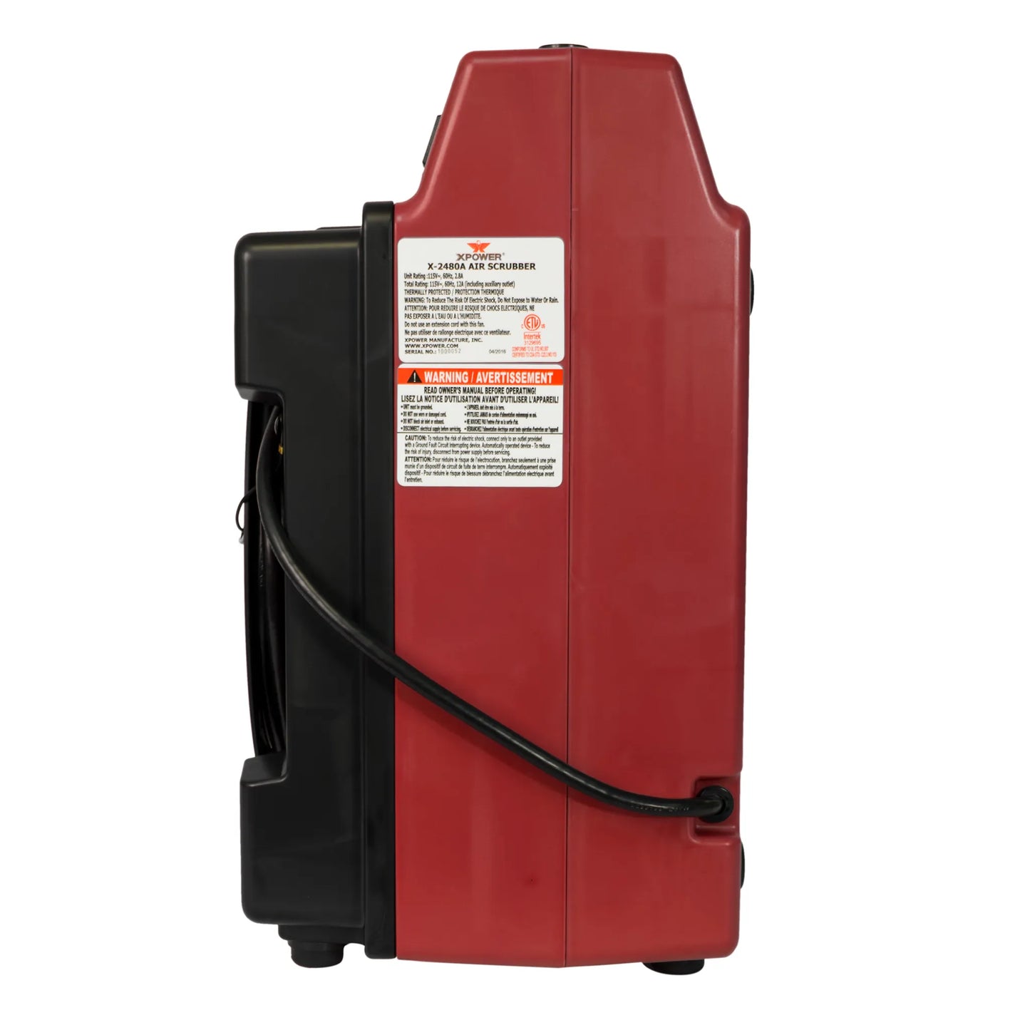 XPOWER X-2480A Professional 3-Stage HEPA Mini Air Scrubber