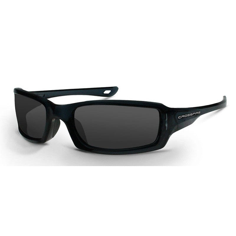 Crossfire M6A Safety Glasses Black with Smoke Lenses