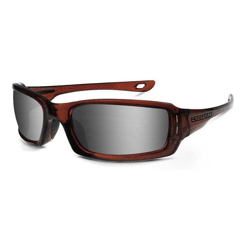 Crossfire M6A Safety Glasses Brown with Silver Mirror Lenses