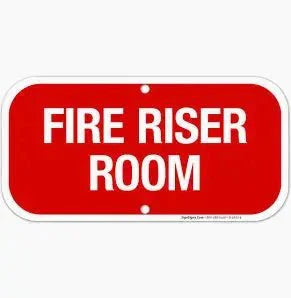 Fire Sprinkler Riser Room Sign 6" x 18" for Enhanced Safety