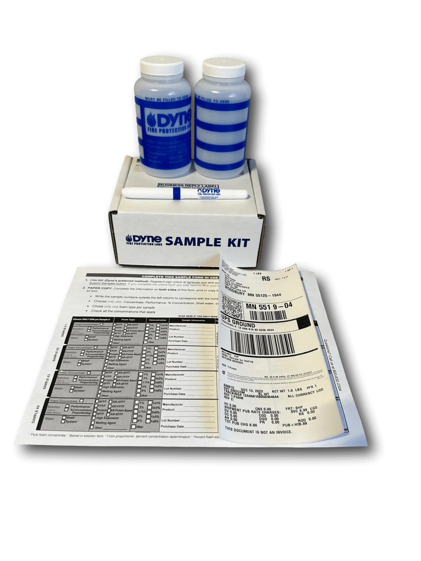 Foam Sample Kit for NFPA Testing with 2 Containers