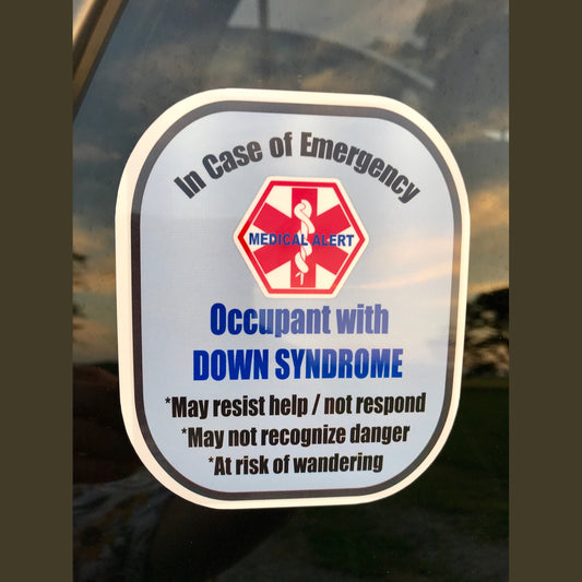 Down Syndrome Decal Medical Alert Safety Sticker