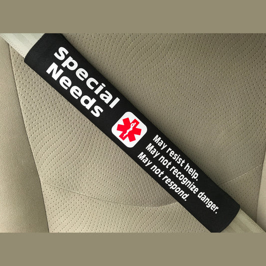 Special Needs Medical Alert Seat Belt Cover