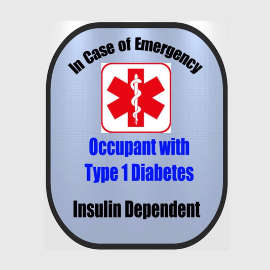 Type 1 Diabetic Seat Belt Cover - Window Decal Set Medical Alert