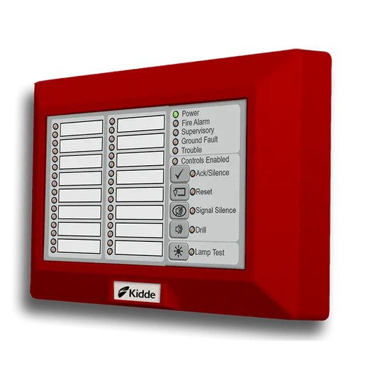 Kidde 16-Pair LED Zone Annunciator with Common Controls for Superior Fire Safety Compliance