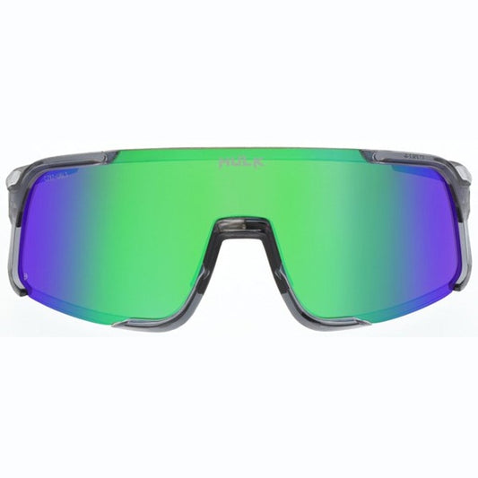 Hulk® HK4 Series Crystal Gray Frame Safety Glasses Polarized Green Mirror Lens MAX3® Scratch Resistant Coating