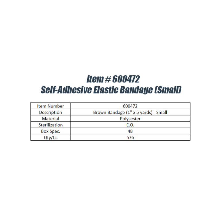 Self-Adhesive Brown Elastic Bandage (1 in x 5 yds) - Small (576pcs)