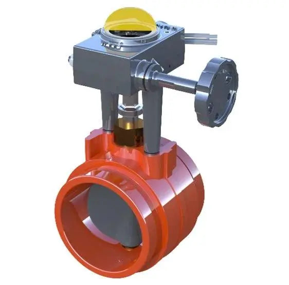 Normally Closed Grooved Butterfly Valve for Fire Control