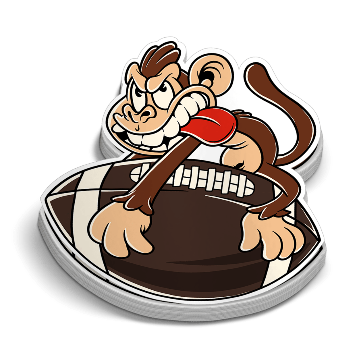 Monkey Football Hard Hat Decal