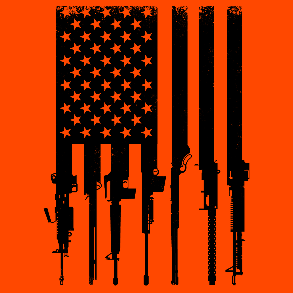 Rifle Flag - Safety Yellow T-Shirt