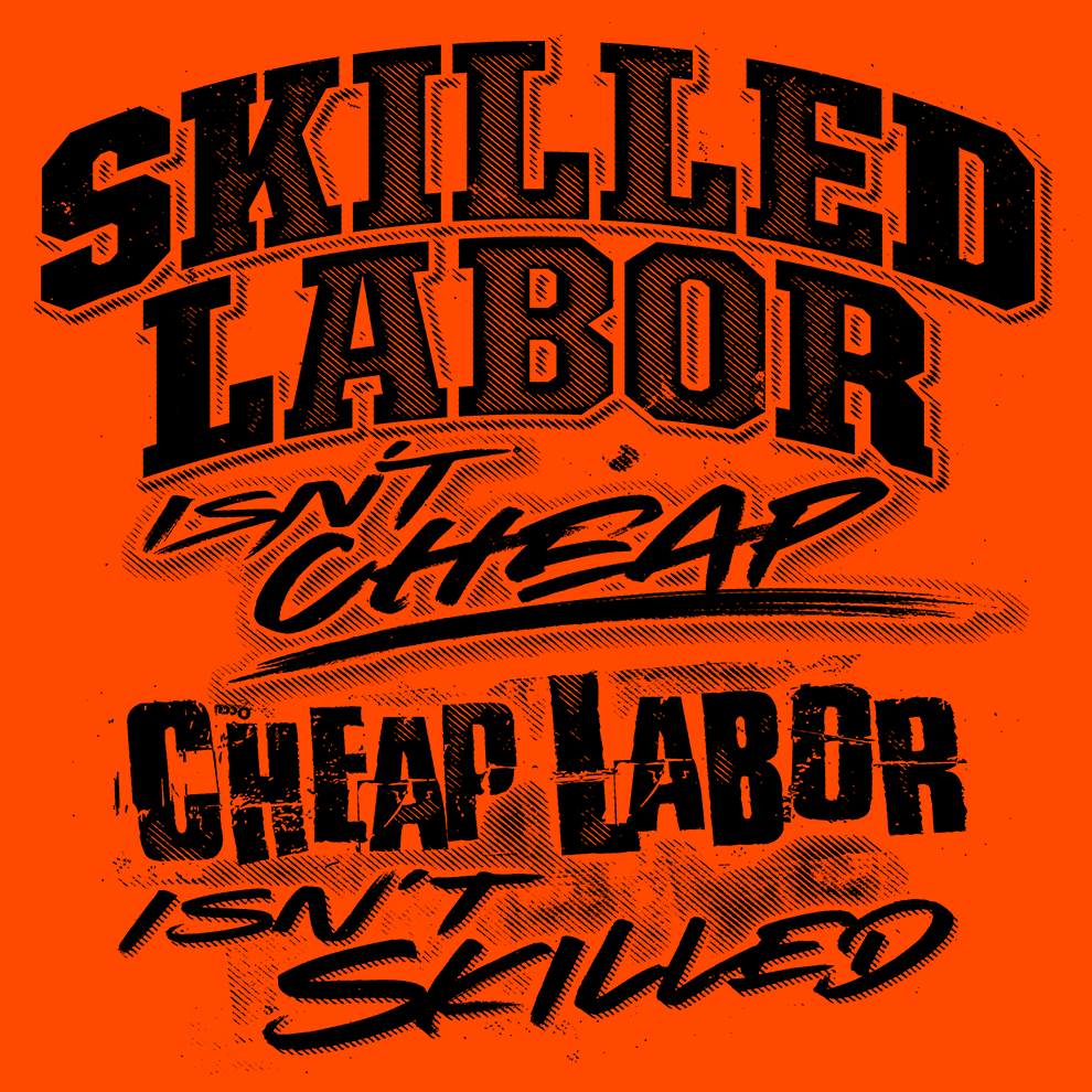 Skilled Labor - Safety Yellow T-Shirt
