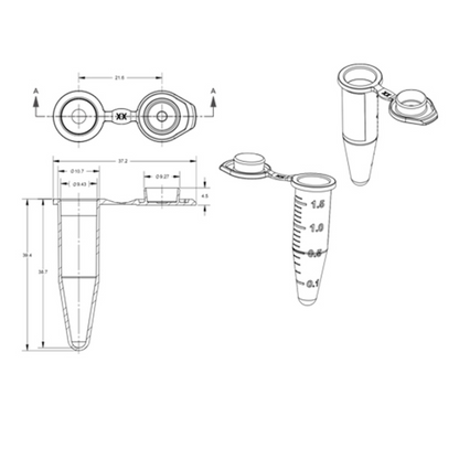1.5mL Microcentrifuge Tubes with Snap Caps