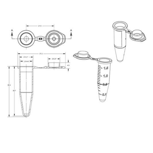 1.5mL Microcentrifuge Tubes with Snap Caps