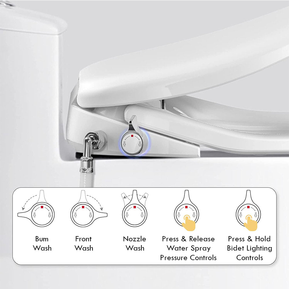 BUTT BUDDY Suite - Smart Bidet Toilet Seat Attachment (Cool & Warm Water Sprayer, Air Dryer & Heated Seat )