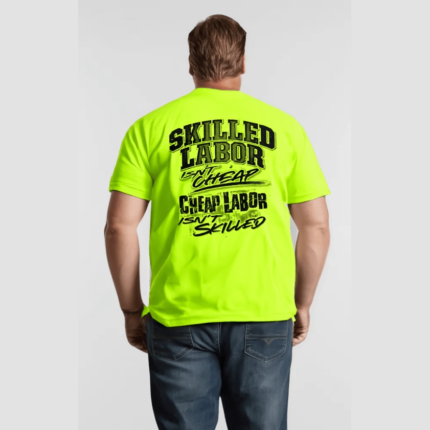 Skilled Labor - Safety Yellow Pocket T-Shirt