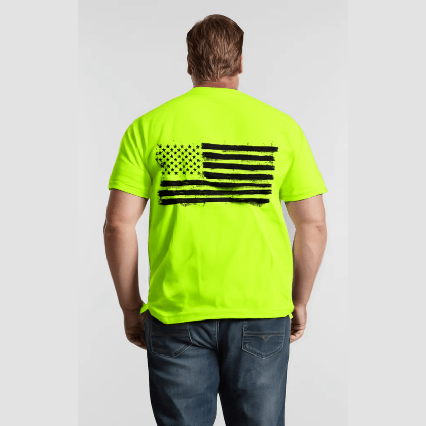 Old Glory - Safety Yellow Hi-Vis Pocket T-Shirt