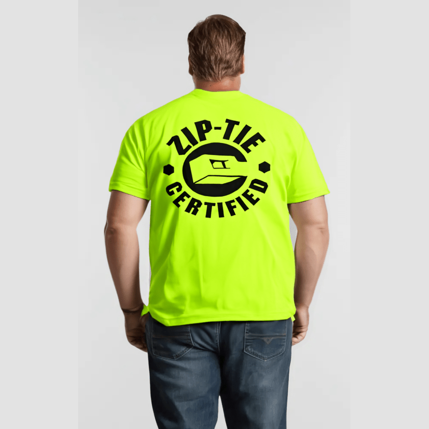 Zip Tie - Safety Yellow Pocket T-Shirt