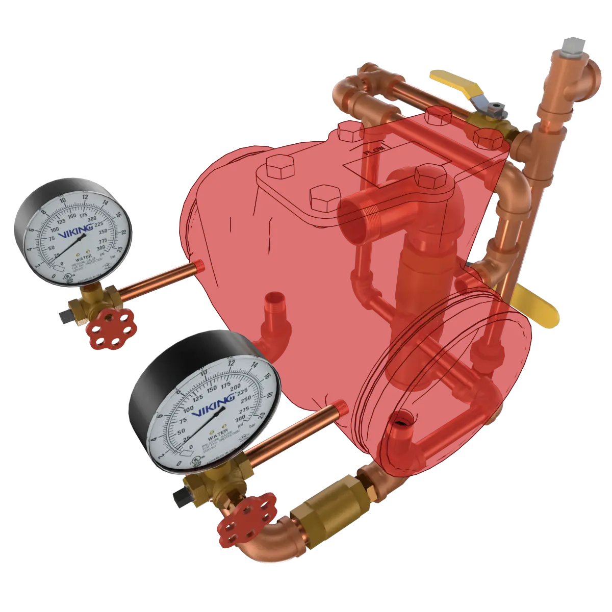 Post Indicator Ductile Iron Valve 8" ANSI U Fire Safety