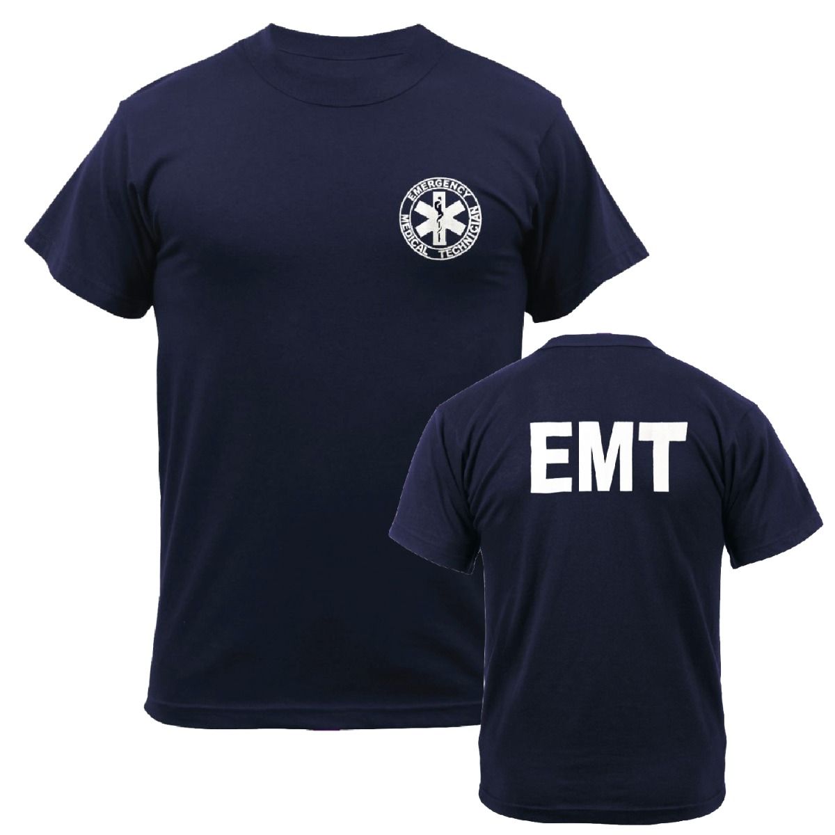 Kemp USA EMT T-Shirt, Navy, Printed Front & Back, Size Medium