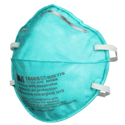 3M 1860 N95 Health Care Particulate Respirator and Surgical Mask, Teal